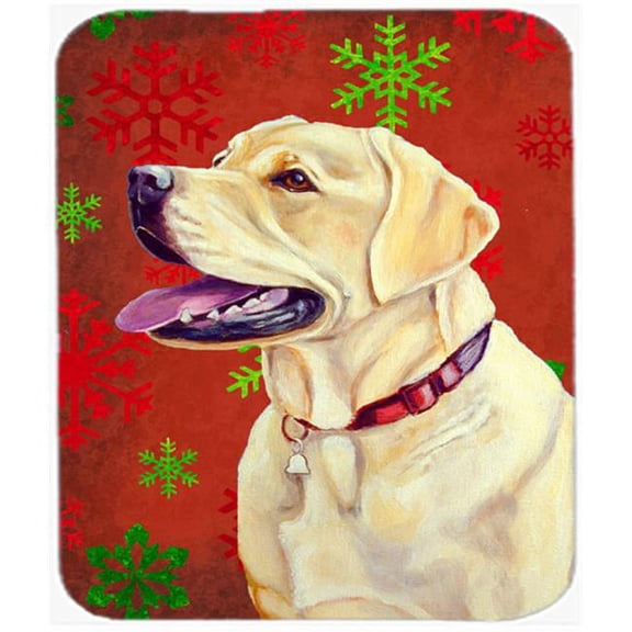 Labrador Red And Green Snowflakes Christmas Mouse Pad, Hot Pad Or Trivet - 7.75 x 9.25 In.