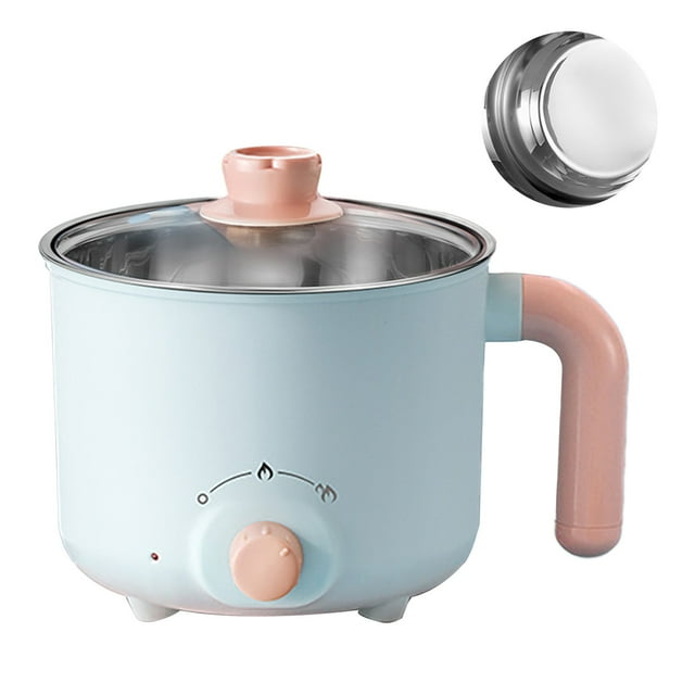 Portable Mini Electric Hot Pot, Multi Functional Travel Cooker Auto Power Off Non Stick Rapid Heating Compact and Anti Dry Burning for Travel Dormitory (Stainless Steel Liner)