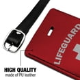 thumbnail image 3 of Lifeguard Red and White Rectangle Leather Luggage Card Suitcase Carry-On ID Tag, 3 of 7