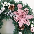 thumbnail image 5 of Christmas Wreath for Front Door, 16 Inch Artificial Winter Wreaths Decor with Silver Pink Flower,Pinecone,Berry,Battery Operated Light,Christmas Wreath Decor for Home Indoor Outdoor Wall Window Porch, 5 of 13