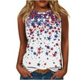 thumbnail image 2 of Jsaierl Women's 4th of July Tank Tops Plus Size Patriotic American Flag Print Tees Loose Fit Sleeveless T Shirts Cami Workout Crewneck Tanks S-XXXXXL, 2 of 4