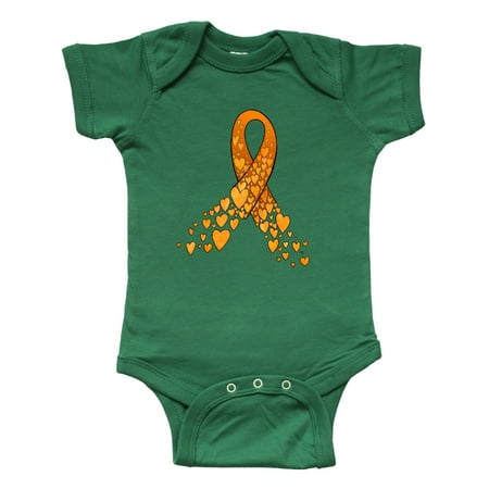 

Inktastic Leukemia Awareness with Orange Ribbon Made of Hearts Gift Baby Boy or Baby Girl Bodysuit