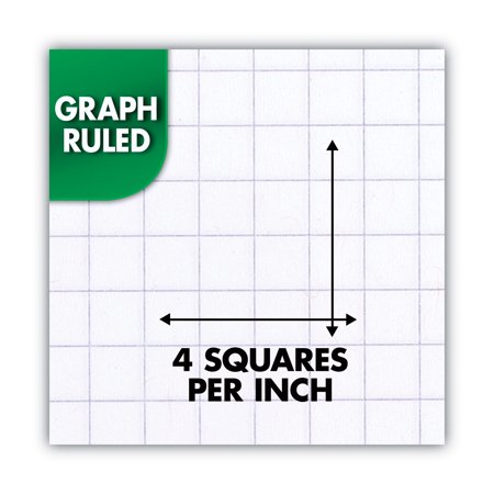 1PC Mead Graph Paper Tablet, 3-Hole, 8.5 x 11, Quadrille: 4 sq/in, 20 Sheets/Pad, 12 Pads/Pack