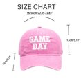 thumbnail image 3 of WJOSBXT Game Day Embroidered Baseball Cap, Vintage Washed Cotton Soft Brim Hat, Adjustable Metal Buckle Sports Casual Hat for Men Women, 3 of 6