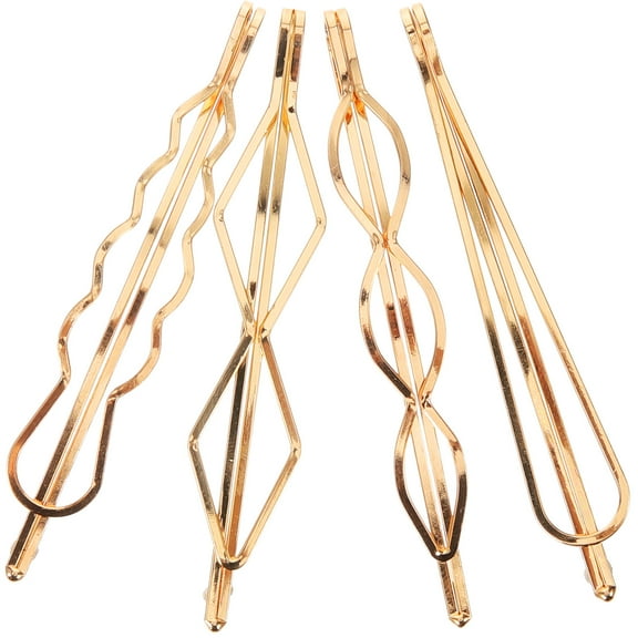 HONITANO 1Set Tiny Hair Clips Line Shape Hollow Geometric Design For Bangs Decoration Party Wedding Daily Use