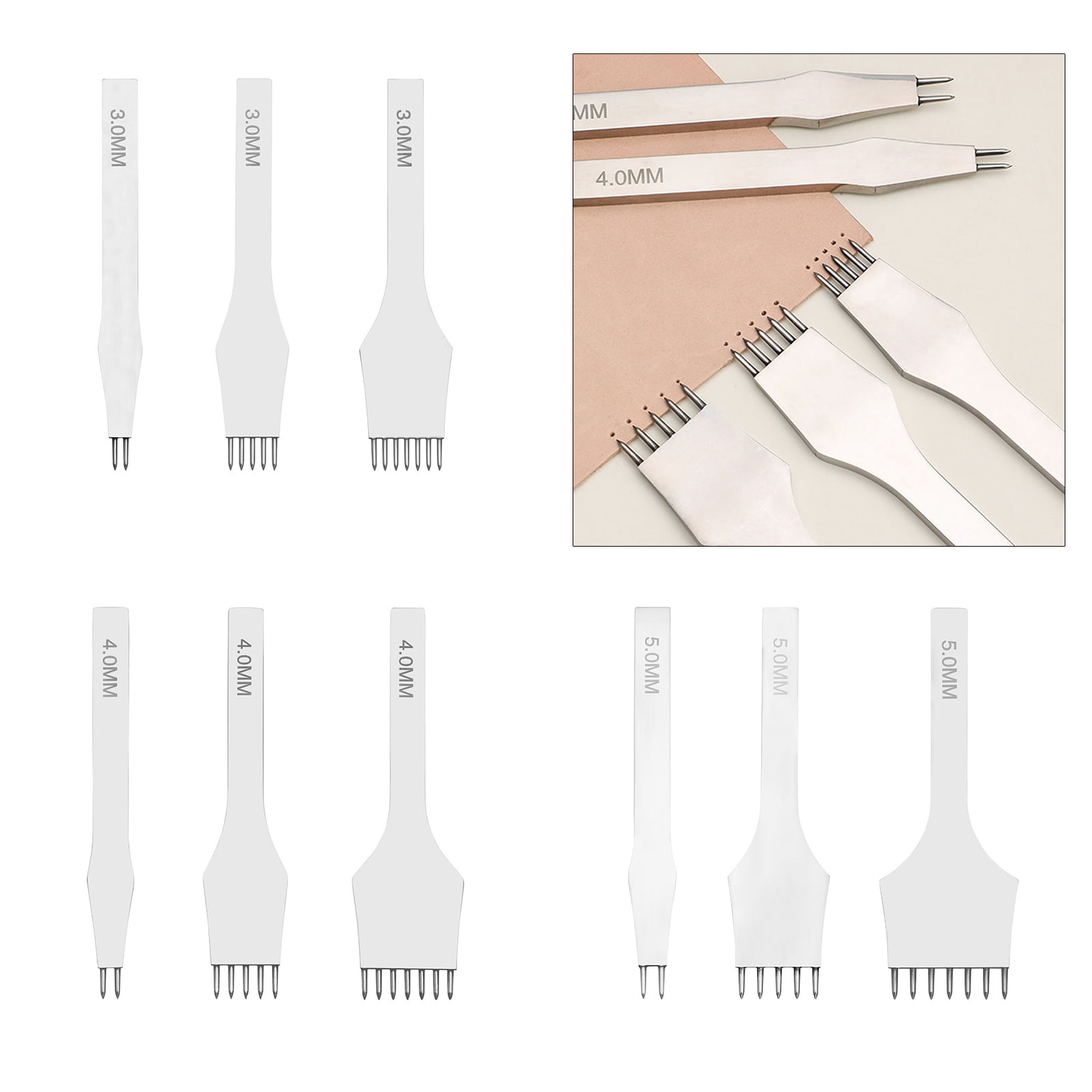 Leather Craft Tool 2/5/7 Prong Leather Lacing Stitching Tool Leathercraft Tool Hole Punches Leather Craft Hole Punches