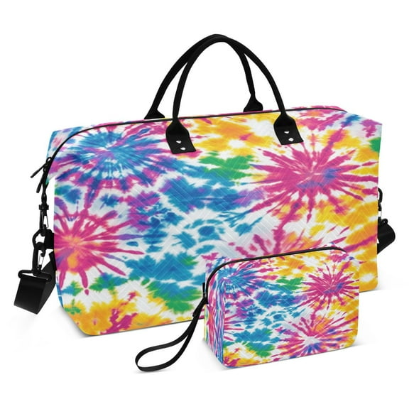 Travel Duffel Luggage Bag Sports Duffle Bag Gym Bag with Zipper Tie-dye Pattern