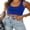 Blue, variant on ‌LYMAYTER Women Casual Tank U Neck Sleeveless Basic Vest Summer Versatile Going Out Crop Tops S-3XL