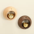 thumbnail image 6 of 2 Set Shopkeepers Bell, Wood Door Chime Hanging Door Bell Self-adhesive Hanging Jingle Bells for Door Opening Business When Entering Refrigerator Car, Round, 6 of 7