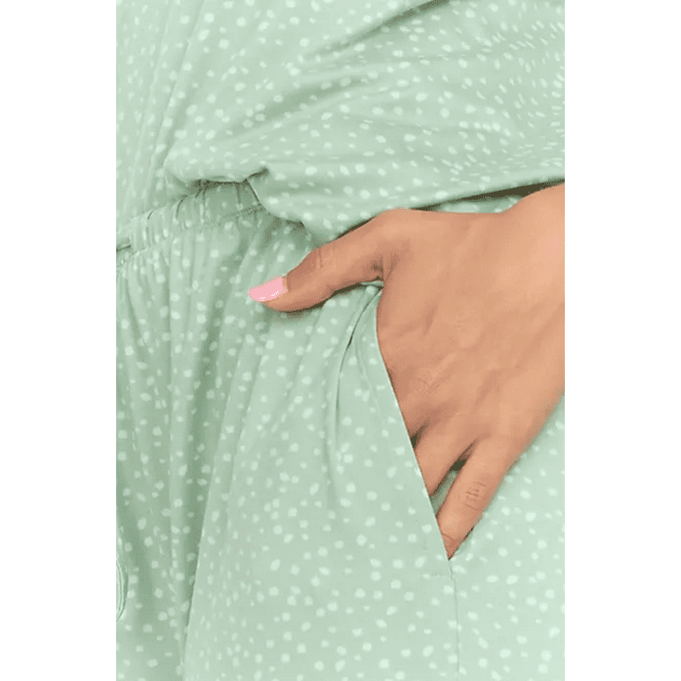 Flora Nikrooz Women's 2 Piece Pajama Set in Green Dot Size XS
