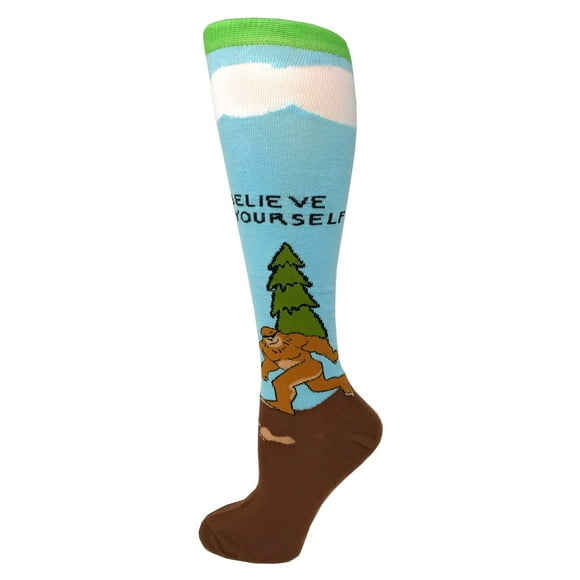 Oooh Yeah Chaussettes Hautes en Coton Peigné pour Femmes (Believe)