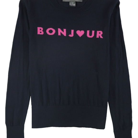 French Connection Womens Bonjour Knit Sweater, Blue, X-Small