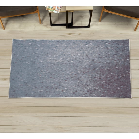 Geometric Decorative Rug, Small Dot Tiles Shape Simple Classical Creative Design, Quality Carpet for Bedroom Dorm and Living Room, 6 Sizes, Blue Grey, by Ambesonne