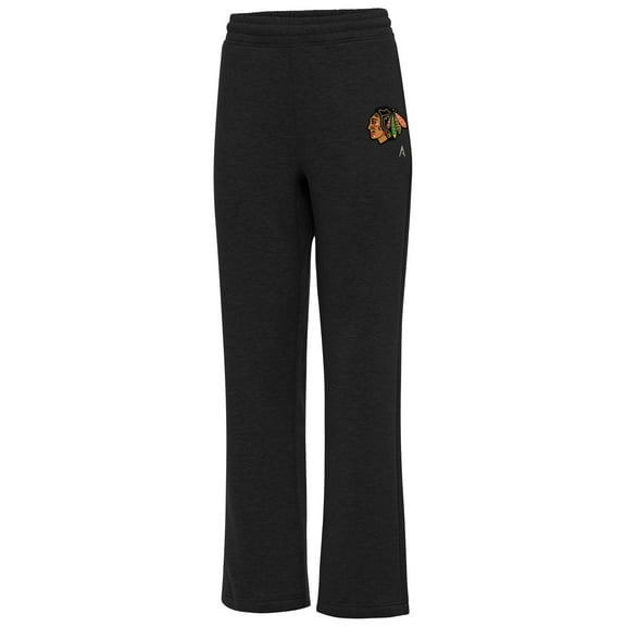 Women's Antigua Black Chicago Blackhawks Victory Sweatpants