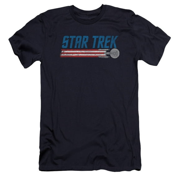 Star Trek Americana Enterprise Hbo Adult 30/1 T-Shirt Navy