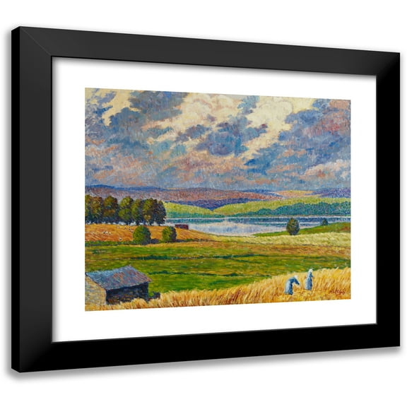 Alfred William Finch 14x12 Black Modern Framed Museum Art Print Titled - Landscape from Padasjoki (1918)