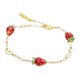 thumbnail image 5 of Pulsera de fresa para mujer, pulsera con dijes, pulsera de cadena de latón para mujer, eslabones Rojo, 5 of 9