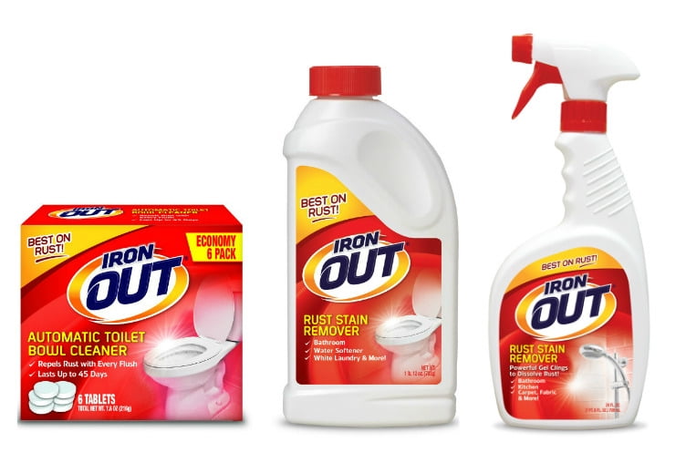 Iron Out Automatic Toilet Bowl Cleaner Tablets, Powerful Rust Stain Remover Gel Spray and Powder