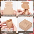 thumbnail image 3 of 30 Pack 2 Colors Square Kraft Paper Gift Boxes 2.2 x 2.2 x 1 inches Fold Kraft Paper Gift Box Rectangular Cardboard Boxes for Birthday Gifts Wedding Party Proposal Crafting Packaging, 3 of 9