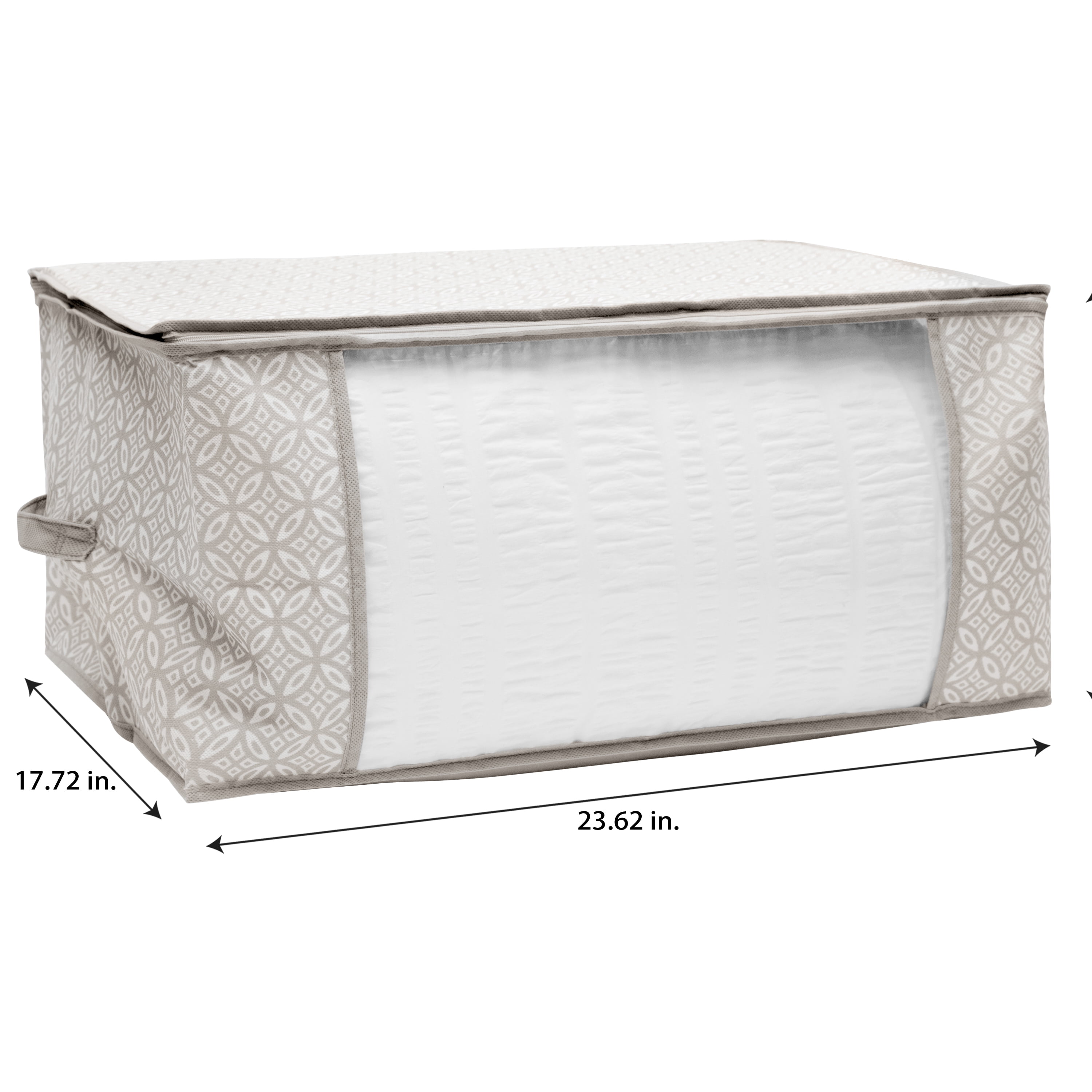 Simplify  Adult  Boho Blanket Bag, 2.5 Cu. ft., Closet Storage, Grey