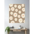 thumbnail image 2 of Neutral Cute Retro Daisy Flower Pattern Whimsical Pastel Spring Bloom Poster Wall Art, Modern Wall Decor For Living Room Bedroom, 8x12 UNFRAMED, 2 of 3