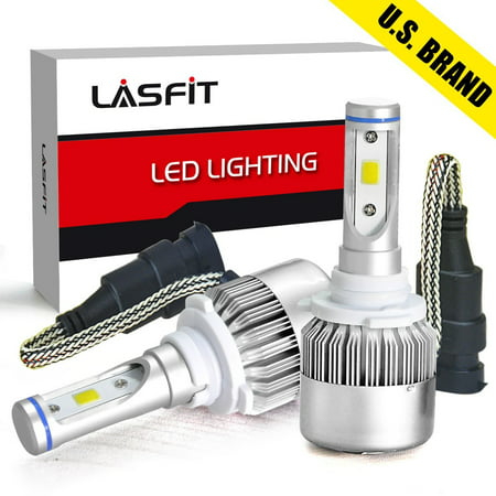 LASFIT 9005 HB3 LED Headlight Bulbs 6000K Cool White LED Conversion Kit 60w 7600lm COB LED Chips - Plug&Play (Best Led Headlight Kit)