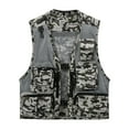 thumbnail image 2 of Agkizg Men's Outdoor Vests Camouflage Color V Neck Sleeveless Multi Pocket Mesh Fishings Hiking Gear, 2 of 4