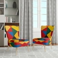 thumbnail image 2 of Designart "Colorful Base Run" Multi-Color Abstract Upholstered Accent Chair - Modern Arm Chair For Living Room, 2 of 7