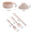 thumbnail image 6 of Eco-Friendly Wheat Straw Instant Noodles Bowl with Lid Handle Dinnerware Set Soup Salad Rice Bowl Microwaveable Japanese Bowls (Beige), 6 of 7