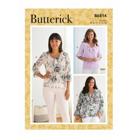 Butterick Sewing Pattern 6814 Tops B5 (8-10-12-14-16)