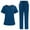Deep Blue, variant on LYMAYTER Women's Colorblocking Nurse Uniform Medical Uniform Short Sleeve Nurse Uniform Quick-Dry Medical Uniform S-2XL
