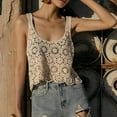 thumbnail image 2 of YEUHTLL Women Crochet Crop Tank Top Boho Hollow Knit Floral Camisole Sleeveless Cover Up, 2 of 16