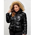 thumbnail image 2 of Giolshon Women's Plus Size Winter Warm Thickened Padded Hooded Puffer Bubble Coat Outerwear, 2 of 3