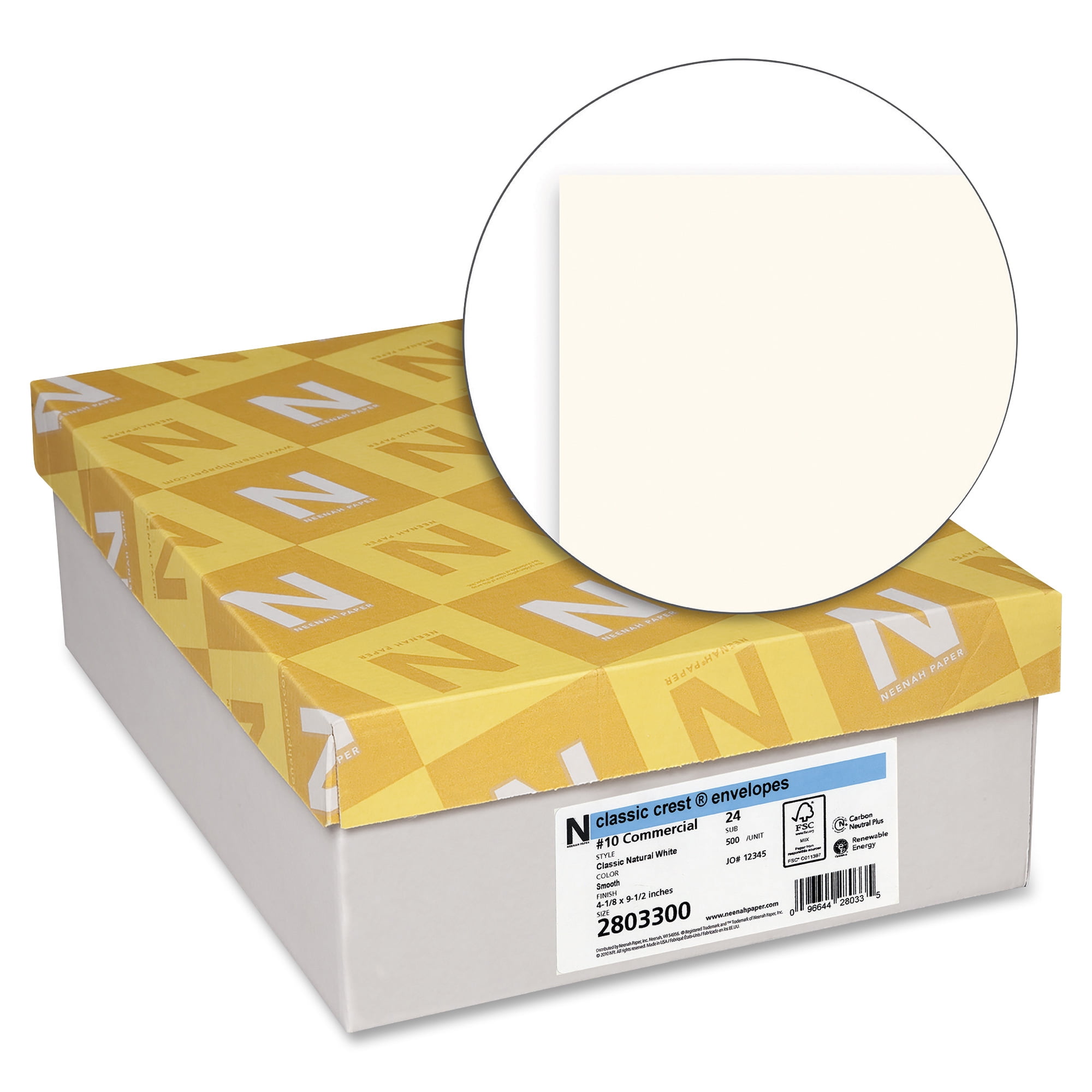Classic Crest, NEE2803300, Commercial Flap Envelopes, 500 / Box, Natural White
