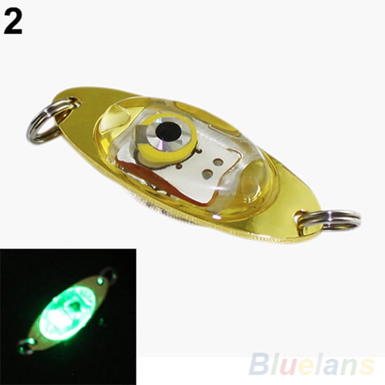 Visland LED Fishing Lures Fishing Spoons Underwater Flasher Bass Halibut  Flasher Saltwater Trolling Deep Drop Fishing Light LED Lighted Bait Flasher