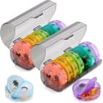 thumbnail image 1 of Weekly Pill Organizer - Times-A-Day Compartments - Day AM/PM Pill Container - Portable Durable and Convenient Travel Pills Case for Tablets Fish Oils Vitamins and Supplements Rain, 1 of 9