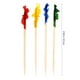 thumbnail image 2 of 100 palillos de bambú para frutas con tiras de plástico de colores, para flores, cócteles, sándwiches, frutas, suministros para fiestas., 2 of 7
