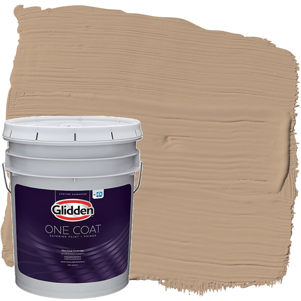 Glidden One Coat Exterior Paint and Primer, Tantalizing Tan / Orange, 5