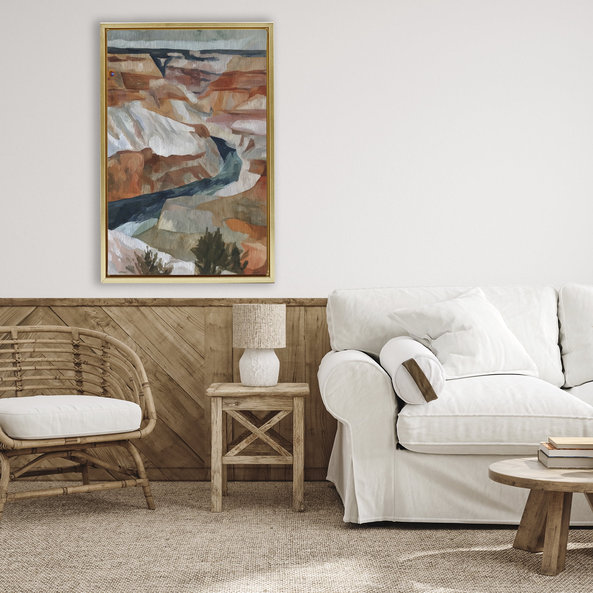 Stupell Industries Canyon Rim Textures Impression Gold Framed Floater Canvas Wall Art, design by Chromatic Storm Studio