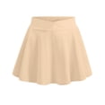 thumbnail image 6 of Hurxie Girls Tennis Skirt with Pockets Athletic Skort Inner Shorts for Golf Running Sports Beige,5-6Years, 6 of 7