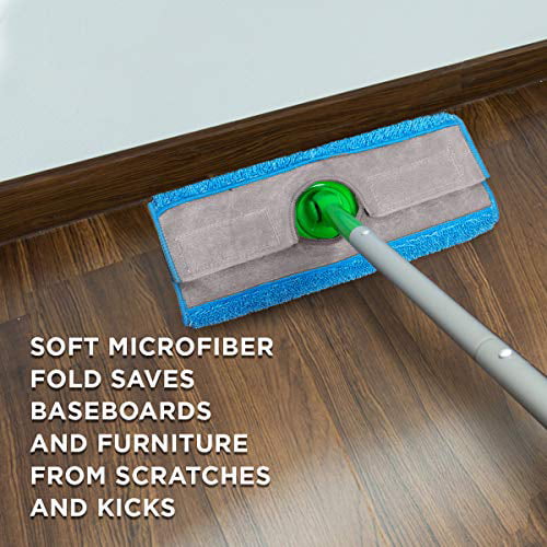 2 Packs Reusable Microfiber Mop Pads Compatible with Swiffer Sweeper Dust  Mops, Washable 100% Cotton Wet Pads Refills for Wet & Dry Floor Cleaning