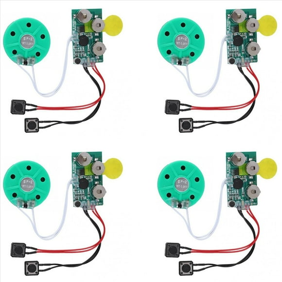4X Tarjeta de Módulo de Voz DIY, Reproducción de Grabación de 4 Minutos, Chip de Sonido de Voz, Tarjeta de Felicitación de Voz para Reemplazo de Equipaje de Vacaciones