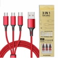 thumbnail image 1 of Cable de carga múltiple Kurzes 3A, 35cm 4 en 1 Cable USB incorporado de nailon con 2*iP Micro USB tipo C para teléfonos 12 11 Xs Xr X 8 7 6, Android Galaxy S21 S10 S7 A5 J5, Huawei, Kindle, Nokia, LG, 1 of 6