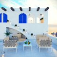 thumbnail image 2 of Modway Harmony 5 Piece Outdoor Patio Aluminum Sectional Sofa Set in White Beige, 2 of 9