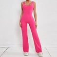 thumbnail image 3 of Women's One-Piece sleeveless jumpsuits sexy hip lift fitness yoga dress U-neck hollow back unitard bodycon solid color soft fabric yoga workout bodysuit Summer 2024, 3 of 7