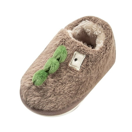

XINSHIDE Shoes Fashion Cute Autumn And Winter Boys And Girls Slippers Flat Bottom Round Toe Soft And Comfortable Warm Solid Color Dinosaur Shape Unisex Baby Shoes