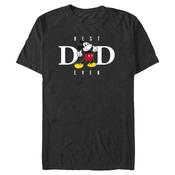 Disney Mickey Mouse Thumbs Up Best Dad Ever Father’s Day - Short Sleeve Blended T-Shirt for Adults - Customized-Dark Heather