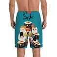 thumbnail image 3 of Bixox Men's I Love Sushi printed lightweight casual shorts, soft sleep shorts with pockets., 3 of 7