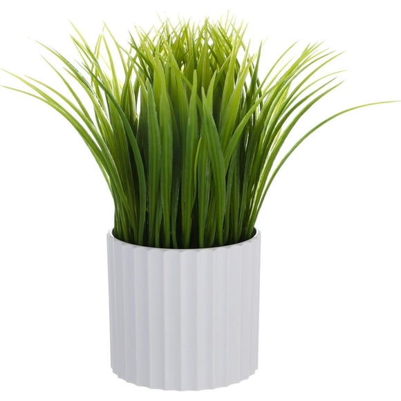 shiyou-Artificial Plant Wheat Grass – Fake Potted Plant Indoor Plant Artificial Grass Plant Decor for Home and Office (10”, Grass), Light Green, AG10p