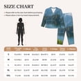 thumbnail image 4 of Yiaed Majestic Deer Mountain Lake Print Pajamas Women's Long Sleeve Sleepwear Soft Button Down Loungewear Pjs Lounge Set Nightwear Womens Pajama Pants-Small, 4 of 7